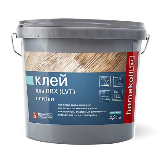 Клей Homakoll Tile 2K PU полиуретановый двухкомпонентный для ПВХ (LVT) плитки